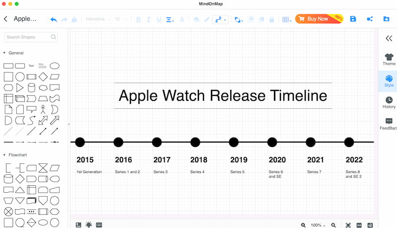 Mindonmap Apple Watch 时间线添加文本