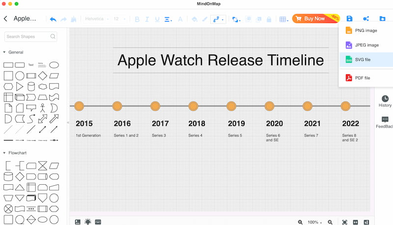 Mindonmap Apple Watch 时间线导出