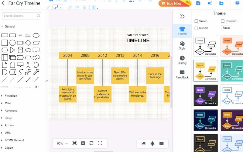 Mindonmap Far Cry Timeline Add theme
