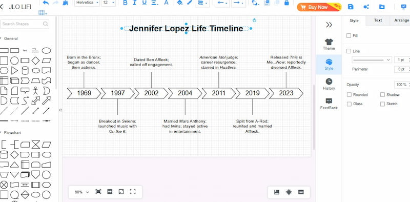 Mindonmap Jlo Timeline တွင် စာသားထည့်ပါ။