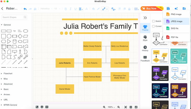 Mindonmap Julia Roberts Family Free Add Theme Export