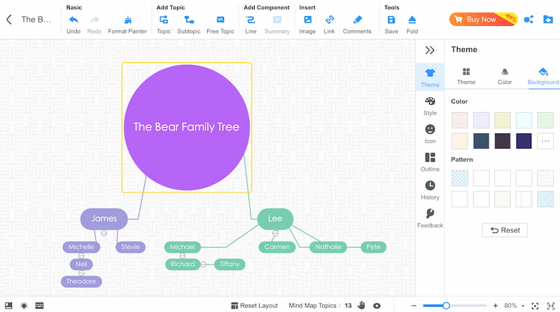 ธีมและสไตล์ Mindonmap