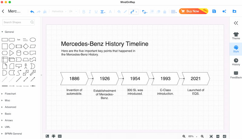 Mindonmap Shtoni Tekst për Timeline-in e Mercedesit