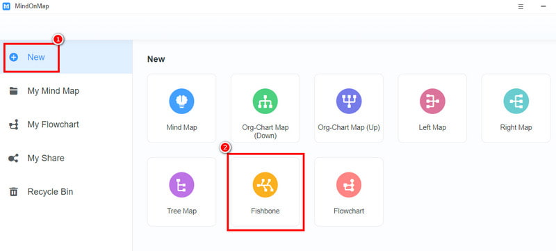 Sljedeći odjeljak mape uma Mindonmap