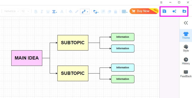 Сохранить концептуальную карту Mindonmap