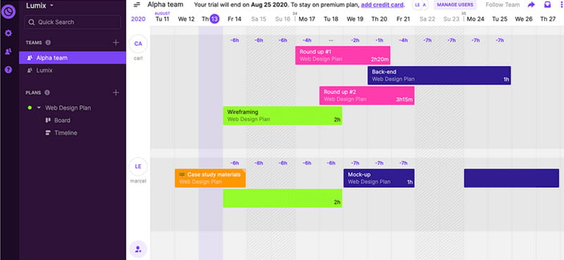 Toggl Plan Gantt Chart Software
